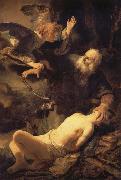 REMBRANDT Harmenszoon van Rijn The Angel stopping Abraham from sacrificing Isaac to God France oil painting artist